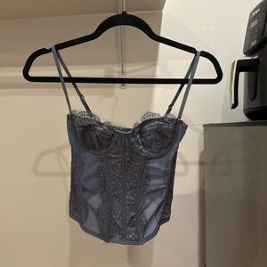 Urban Outfitters Blue Lace Corset Top